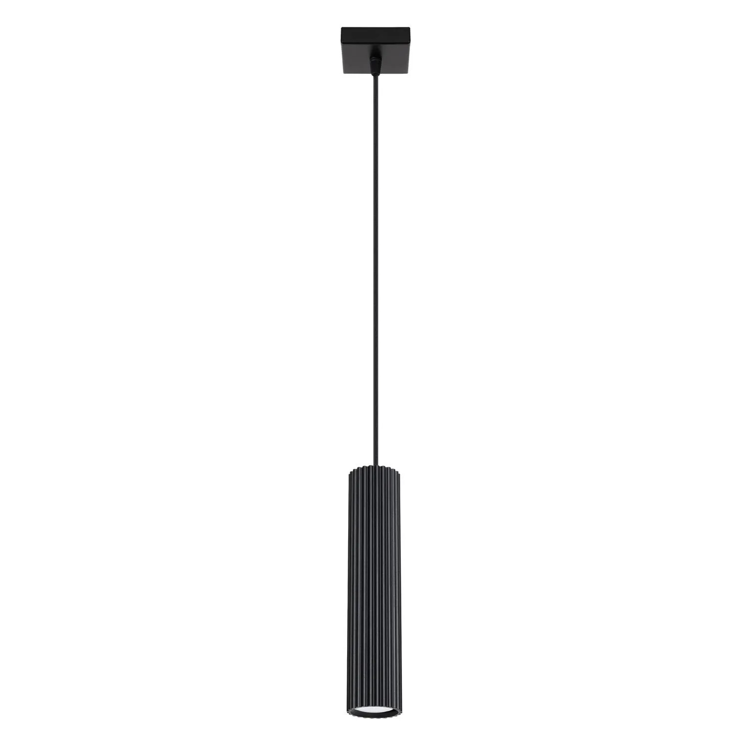 Licht-Erlebnisse Hängelampe Schmal 8 CM Breit Höhenverstellbar Aluminium In Schwarz GU10 Modern