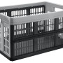 Silberne Klappbox, 45 l Fassungsvermögen, ideal zur Aufbewahrung und platzsparend zusammenklappbar.