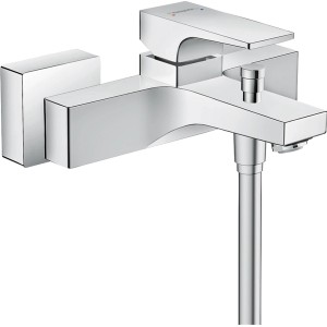 Hansgrohe Metropol Wannenarmatur Aufputz, Einhebelmischer in Chrom mit Hebelgriff.