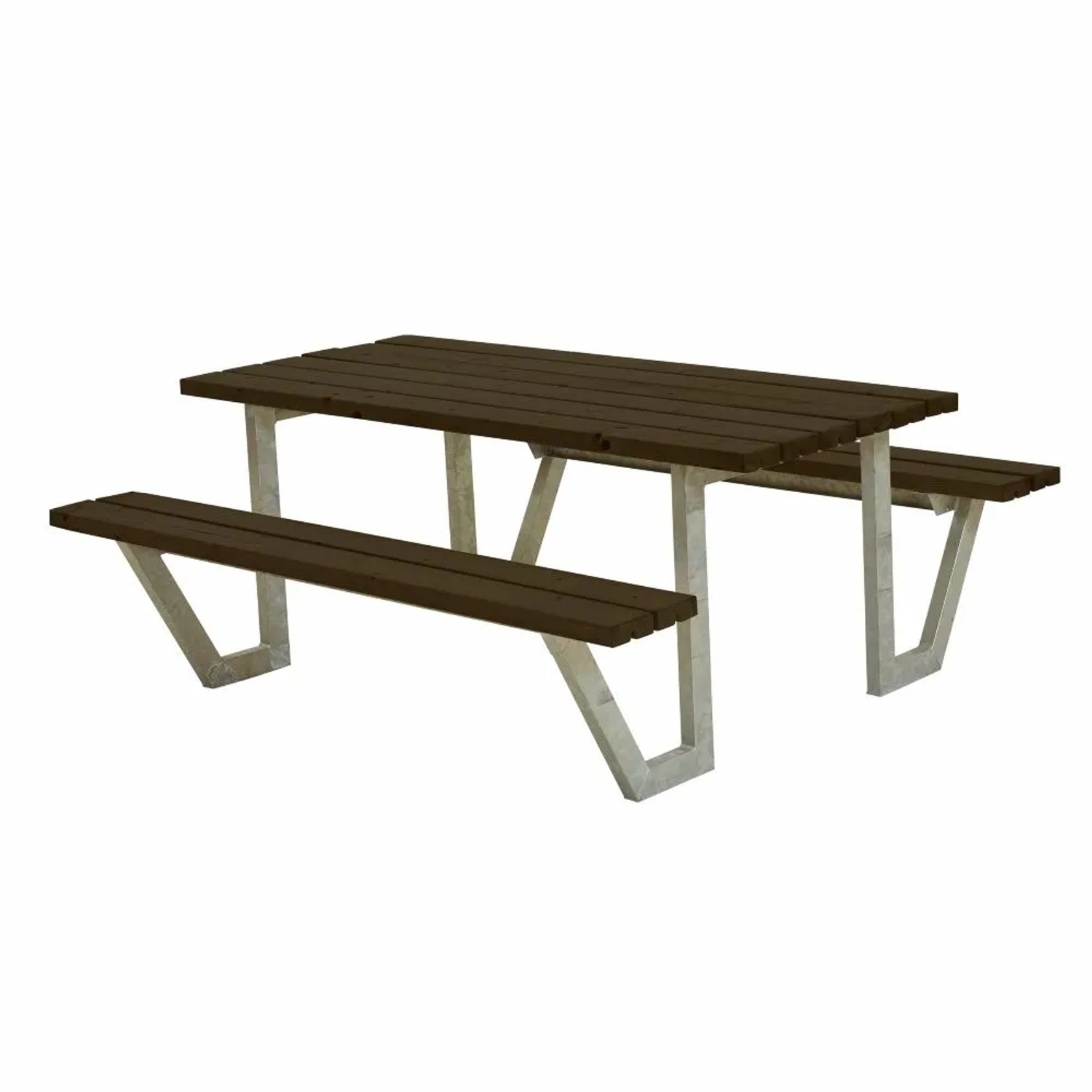 PLUS Gartensitzgruppe Schwarz 177 cm aus Pflegeleichtem Kunststoff Wetterfeste Tisch-Bank-Kombination