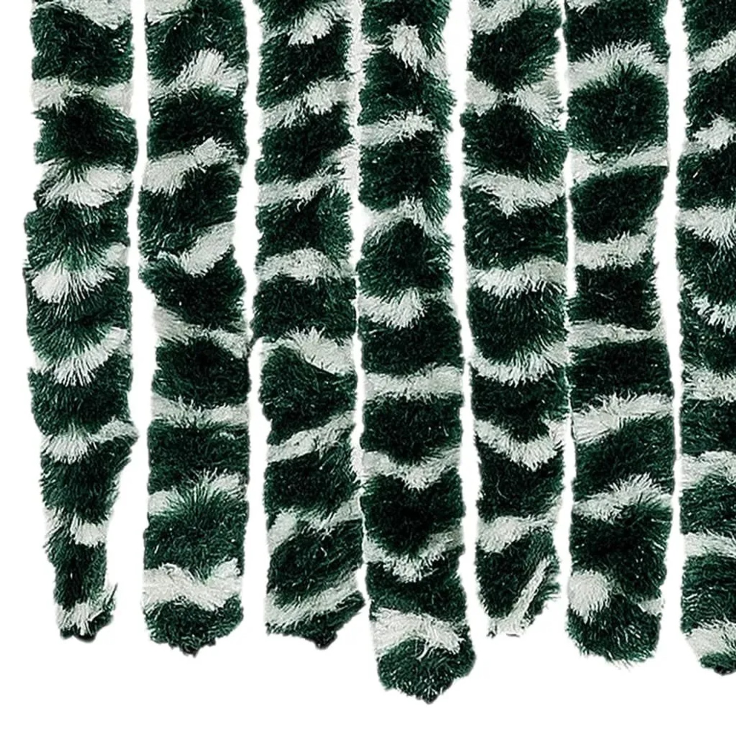 Grün-weißer Insektenschutz-Vorhang aus Chenille (100x220 cm) für Fenster.