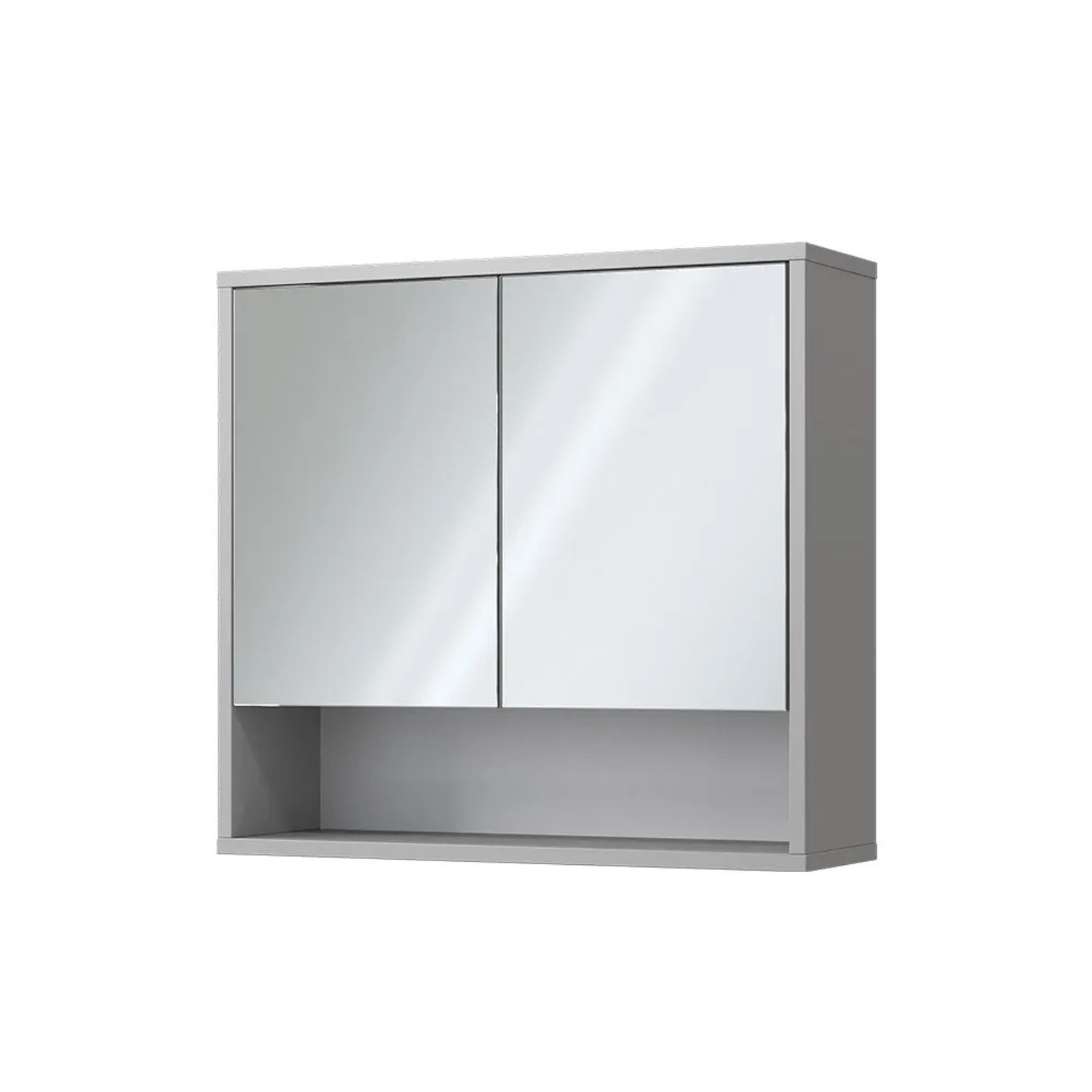 Vicco Badspiegelschrank Eliza Grau 70 x 65 mit 2 Türen