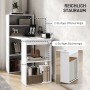 Weißer HOMCOM Schreibtisch mit Regal, Laptoptisch und Büroregal mit viel Stauraum.