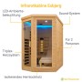 Artsauna Infrarotkabine Esbjerg aus Hemlockholz mit Triplex Heizsystem für 2 Personen.