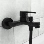 Schütte Wannenarmatur Denver, schwarz-matte Badewannenarmatur mit Umsteller zur Brause.
