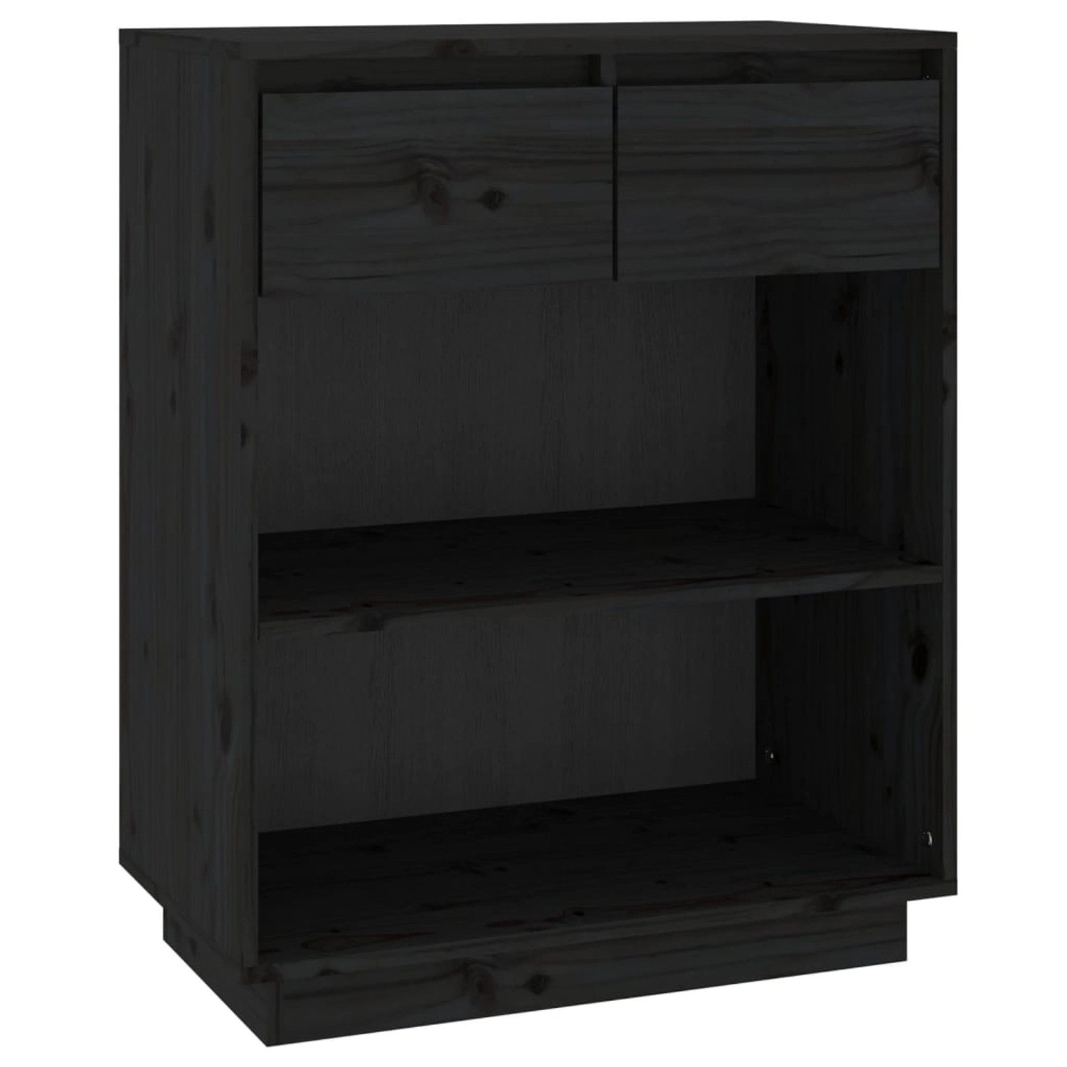 vidaXL Beistellschrank Schwarz 60x34x75 cm Massivholz Kiefer 813838 günstig online kaufen