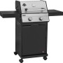 Jamestown Gasgrill Kane mit 2 Brennern, Edelstahlhaube, Thermometer und klappbaren Seitentischen.