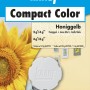 Knauf Compact Color Honiggelb 2g für Putz, mit Sonnenblume und Farbbeispiel.