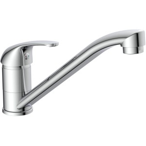 Küchenarmatur Athos Plus Chrom, Einhebelmischer für Spültisch, glänzende Optik.