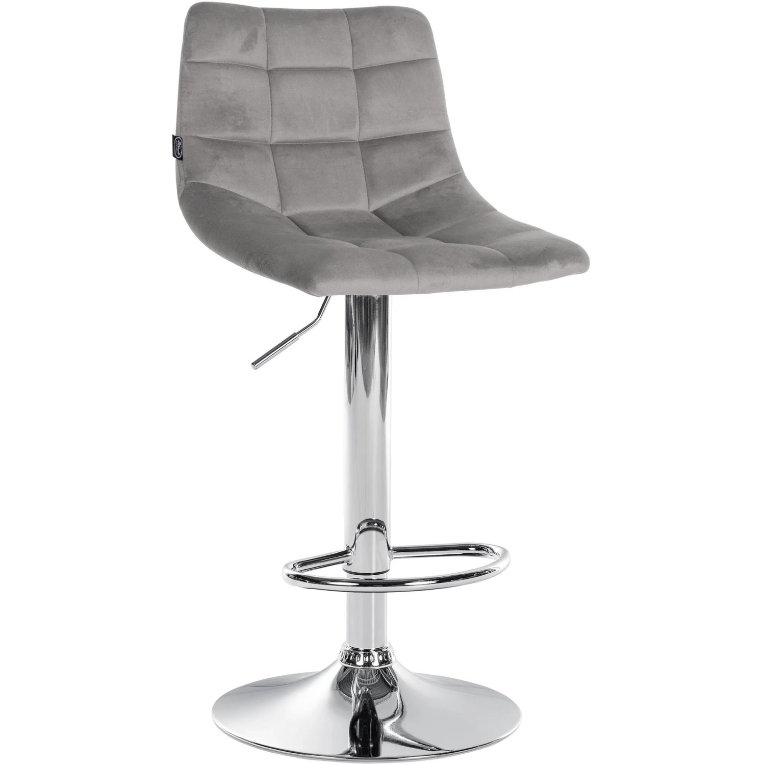 CLP Barhocker Jerry Samt Grau/Chrom