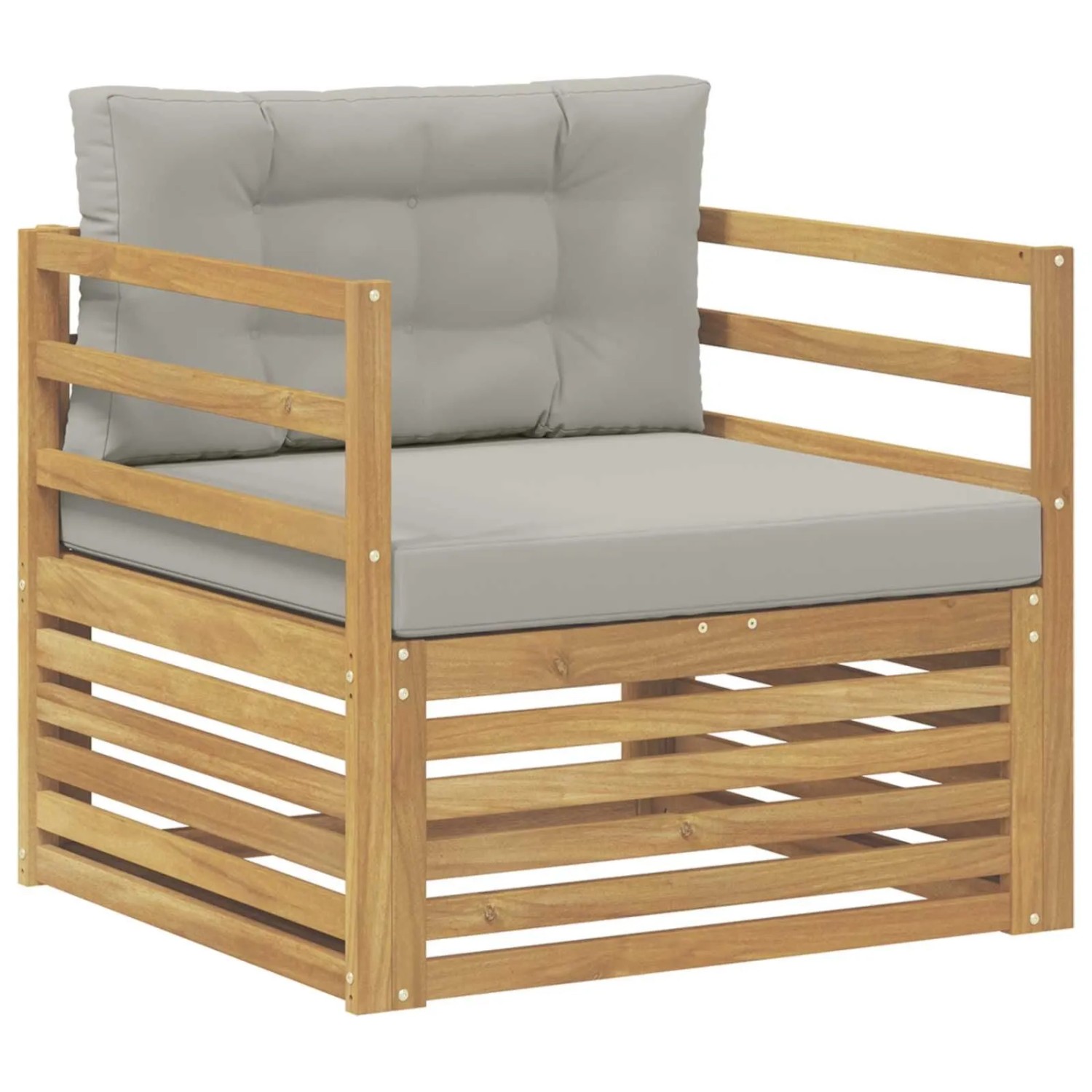 vidaXL Outdoor-Sofa Weiß und Hellgrau 3439118