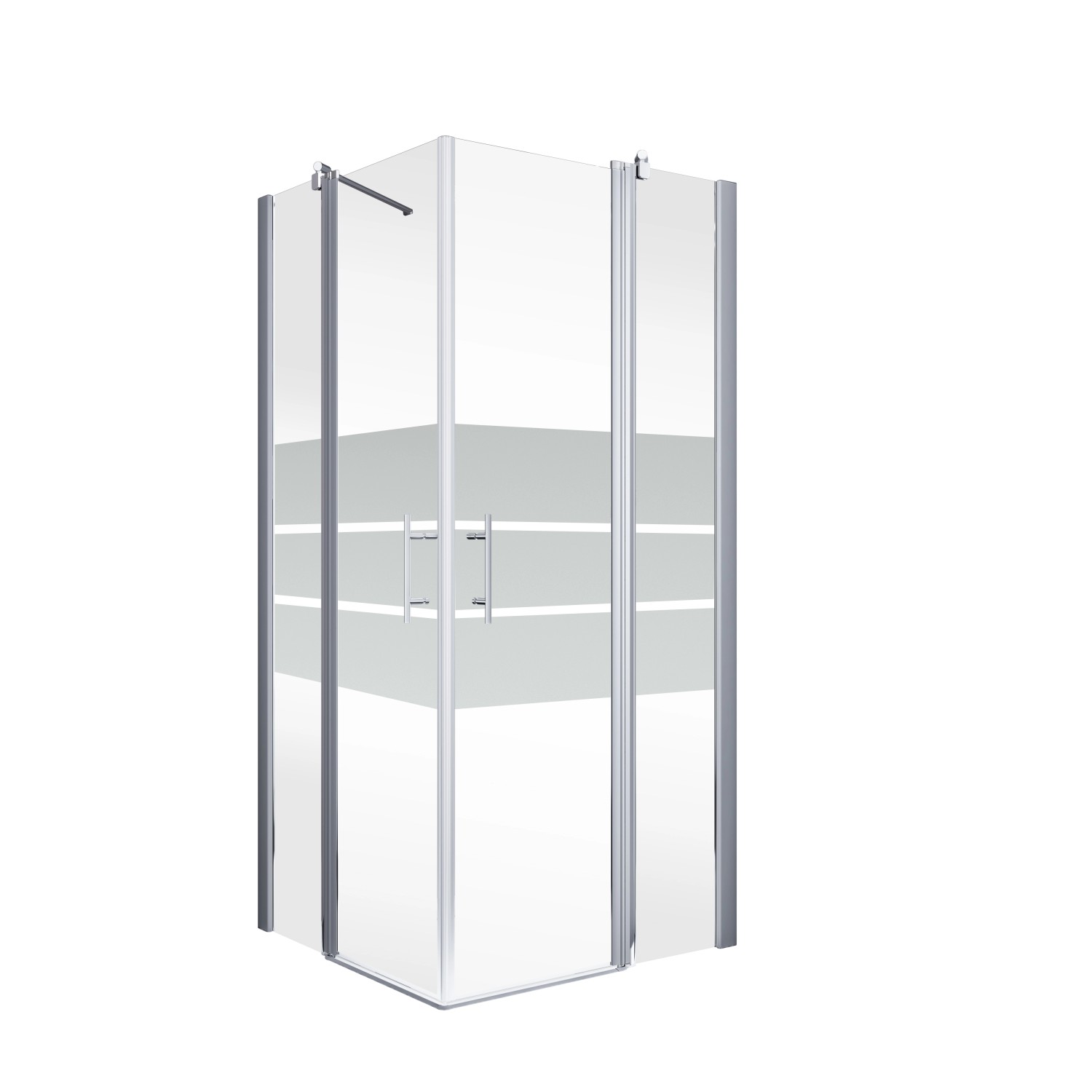 Schulte Eckeinstieg Duschkabine AlexaStyle2.0, 90x90 cm, mit Klarglas und Alu-Natur Profilen.