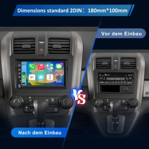 JUNSUN Autoradio: Vergleich des Armaturenbretts vor und nach dem Einbau des 2-DIN Autoradios.