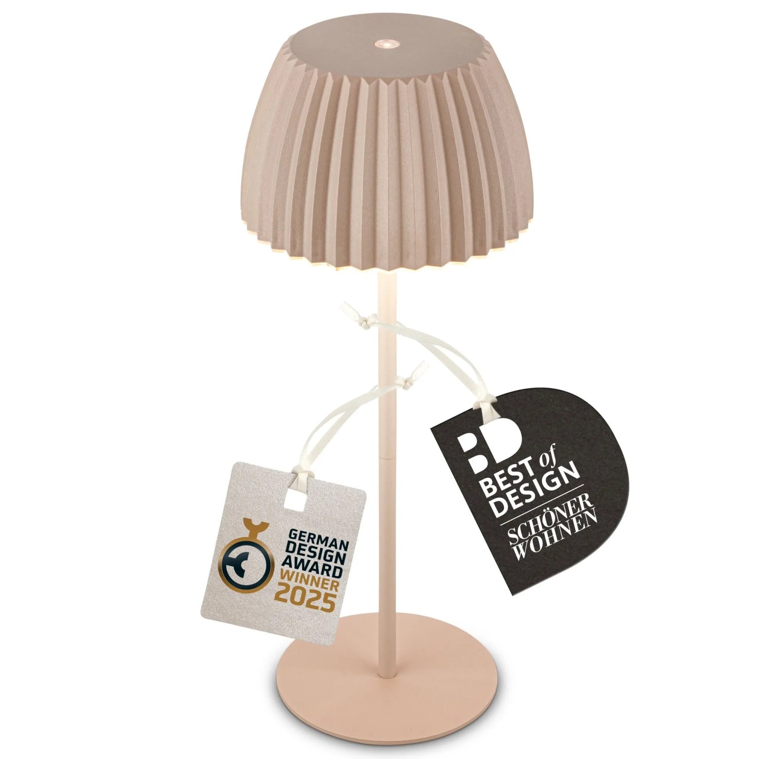 Brilo Akku-Tischleuchte Riffle Dimmbar Touch Beige