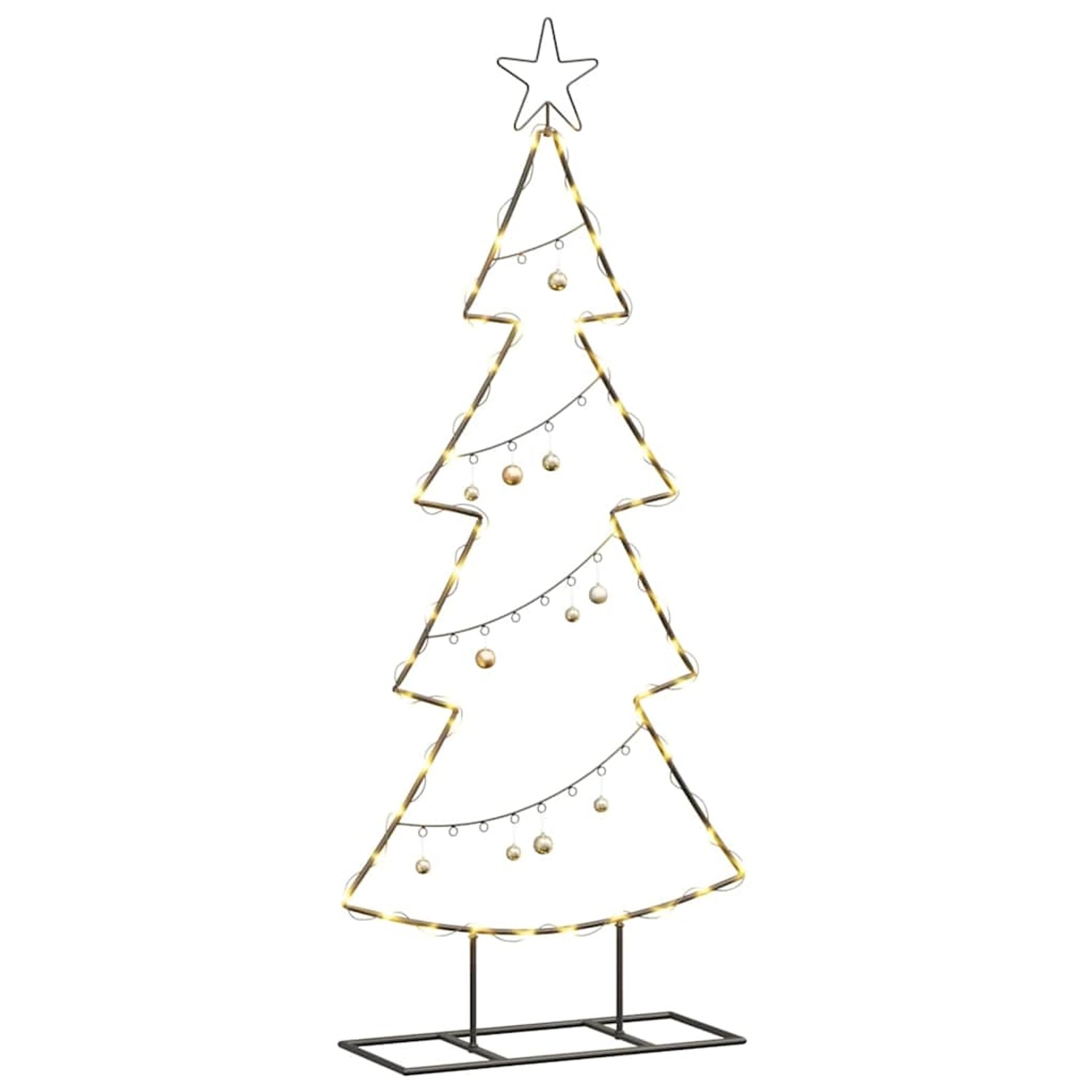 vidaXL Metall Weihnachtsbaum mit Ständer Schwarz 125 cm Stahl 42019188