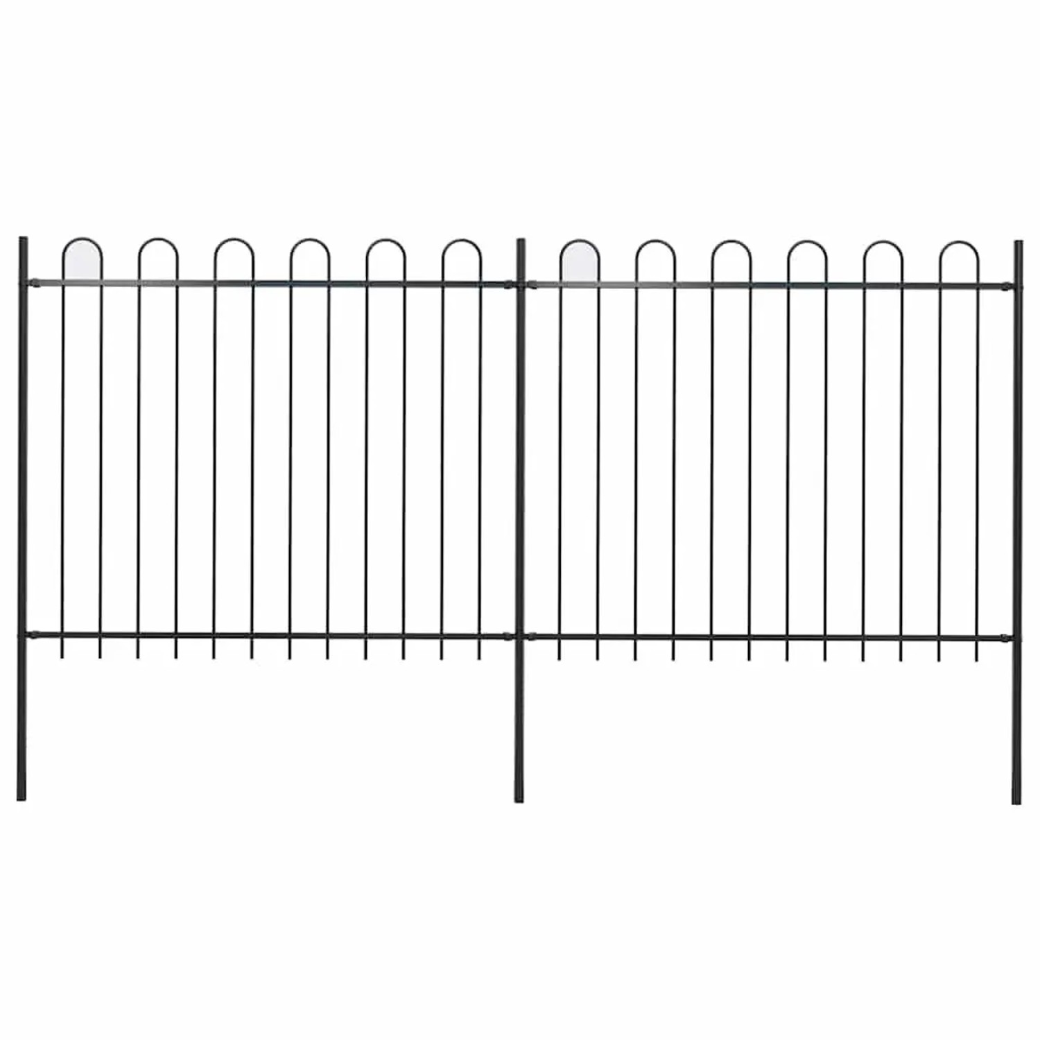 vidaXL Gartenzaun mit Rundbogen Stahl 359 x 150 cm Schwarz 277675 günstig online kaufen
