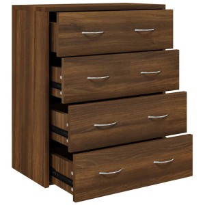 vidaXL Kommode mit 4 Schubladen 60x30,5x71 cm Braun Eichen-Optik 342582