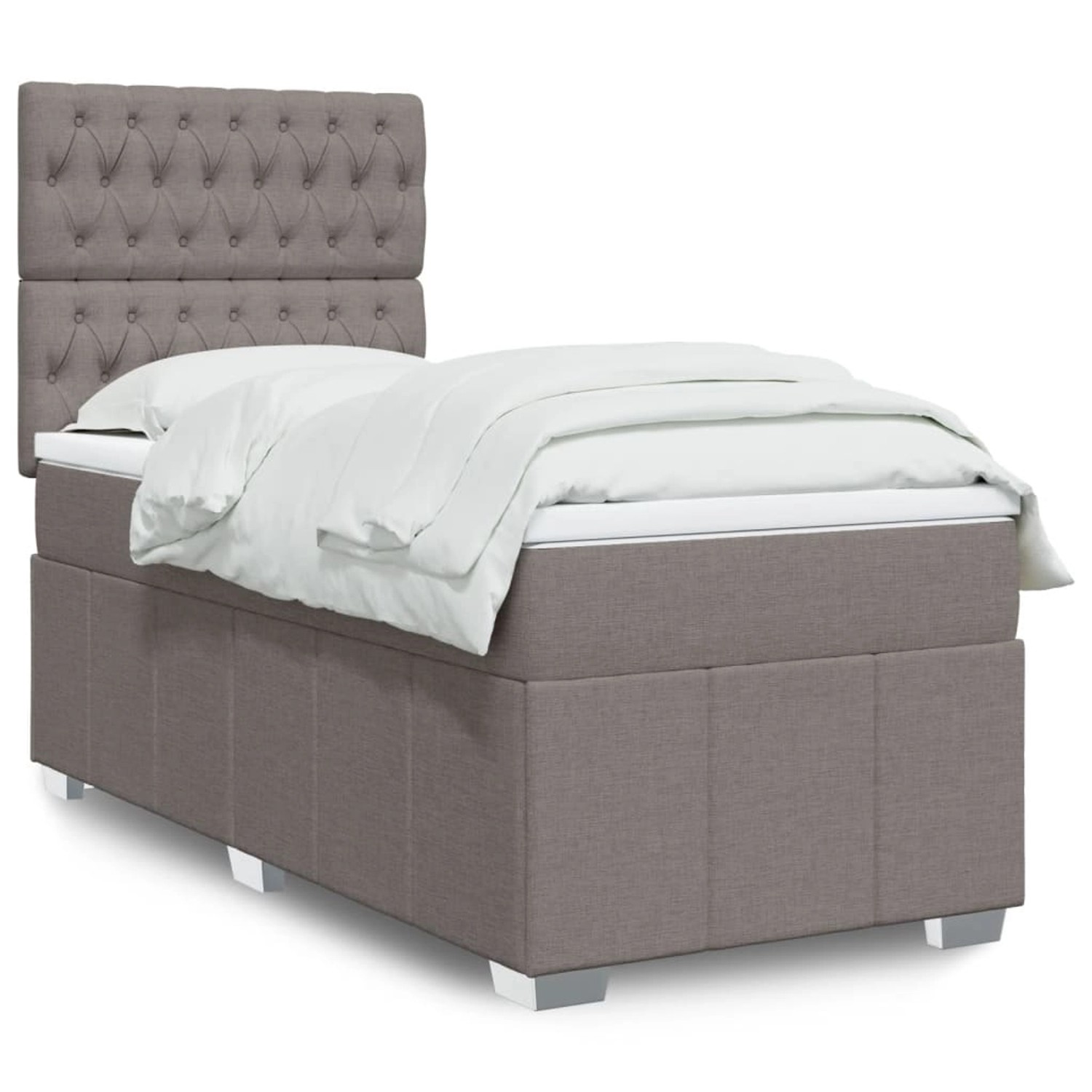 vidaXL Boxspringbett mit Matratze Taupe 80x200 cm Stoff 3293806 günstig online kaufen