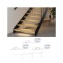 Paulmann MaxLED Stair LED-Strip-Erweiterung: 3x 0,5m LED-Streifen und Verteiler. Beleuchtete Holztreppe mit warmweißem Licht.