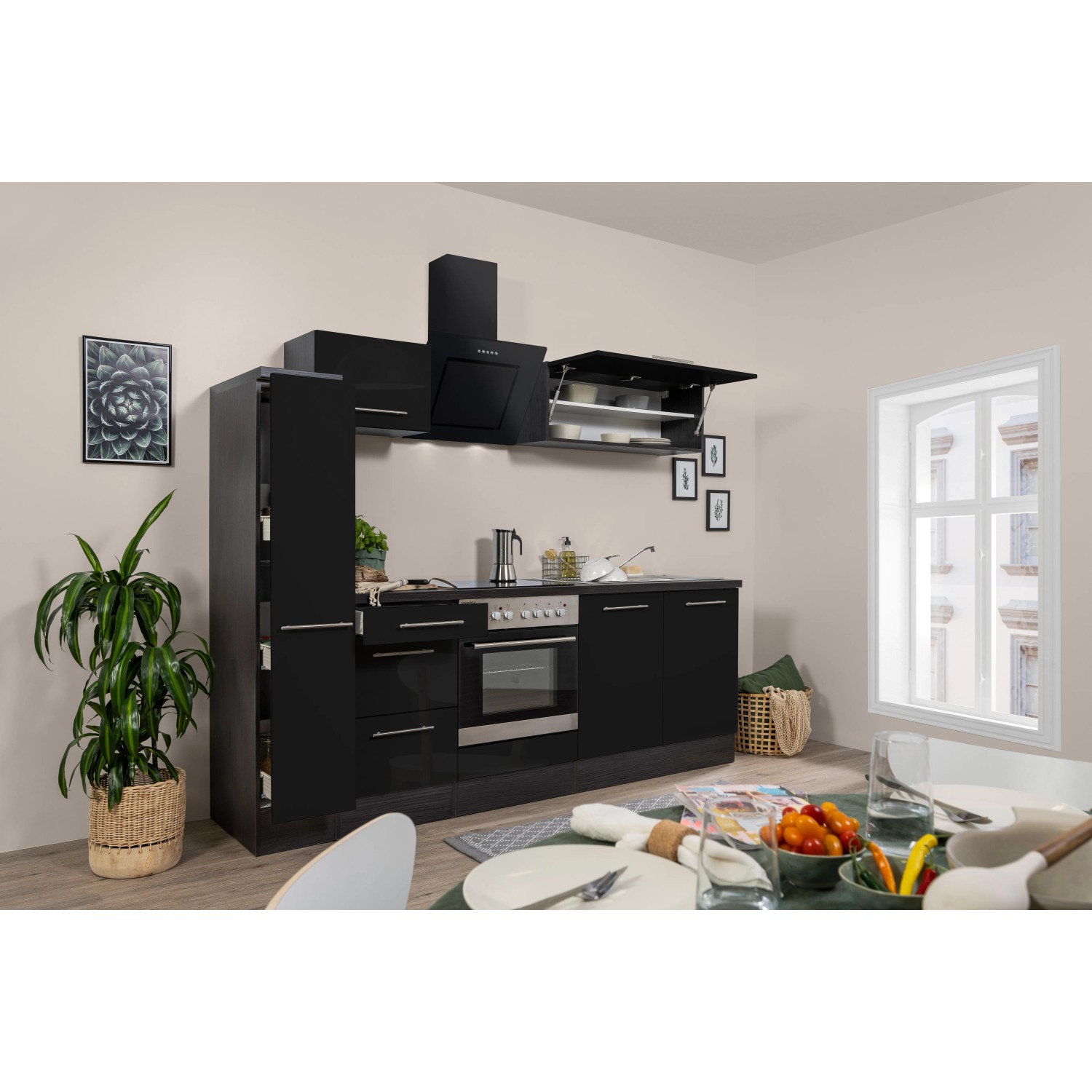RESPEKTA Küchenzeile RP240, mit E-Geräten, Breite 240 cm