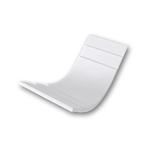 Musterstück einer weißen PROFHOME Eckleiste/Deckenleiste, ca. 10 cm lang.