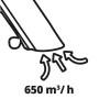 Symbol für Saugleistung 650 m³/h des Einhell Elektro-Laubsaugers GC-EL 3024 E.