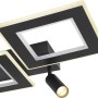 Moderne, dimmbare LED-Deckenleuchte Marian, 2-flammig, schwarz matt mit drehbarem Strahler.
