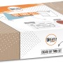 CREATE! by OBI DIY Farb-Set Lachsrosa, Karton mit Farbdose, Pinsel, Kreppband und Schleifpapier.