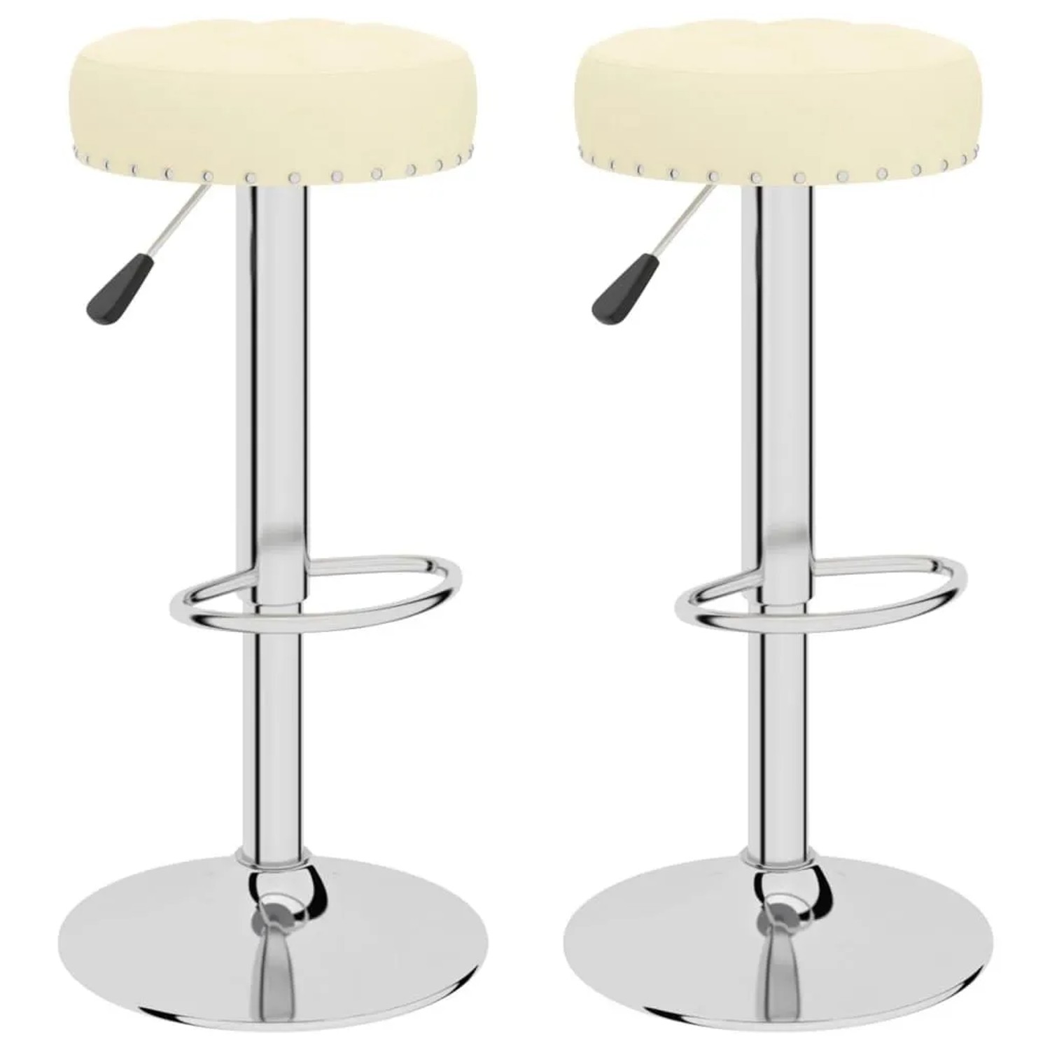 DELUKE Barhocker KENTR Höhenverstellbar 2er Set Creme Stoff Barstühle Drehbar Küchenhocker Thekenhocker Für Küche Hausba...