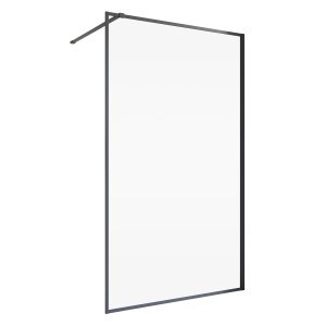 Schulte Duschwand Walk In Trend 2.0, mattschwarzer Rahmen, 200x120 cm, barrierefrei.