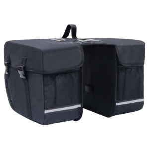 vidaXL Doppel-Fahrradtasche für Gepäckträger Wasserdicht 35 L Schwarz 93251