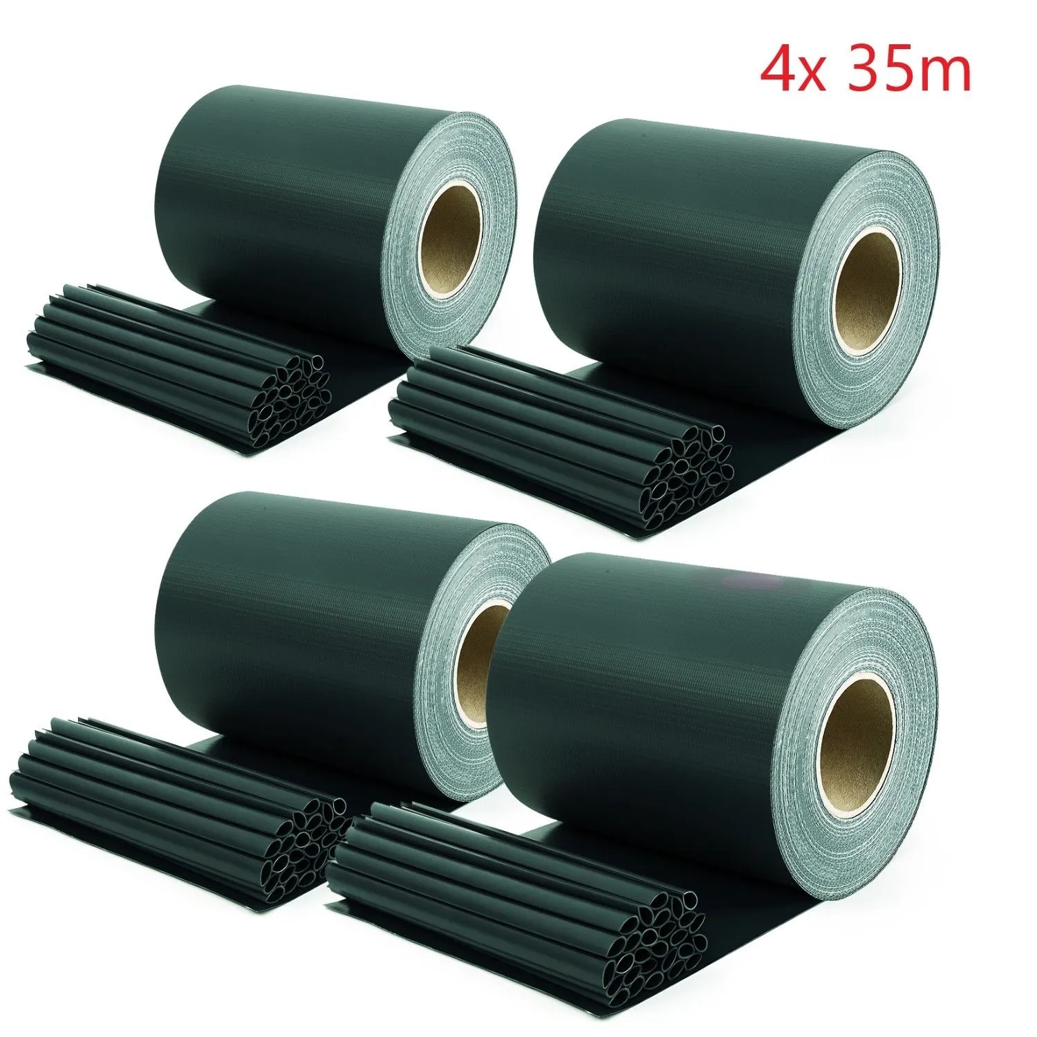 Sekey PVC Sichtschutzstreifen für Doppelstabmatten Blickdicht Sichtschutz 4x35m Grün