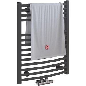 Schulte Design-Heizkörper Europa, 331 W, Anthrazit mit Handtuch