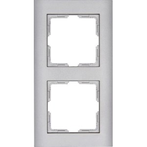 Kopp Abdeckrahmen 2-fach Athenis Stahl für Schalter und Steckdosen.