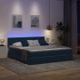 vidaXL Bett mit LED-Lichtleisten Dunkelblau 200 x 200 cm Samt 3371607_6