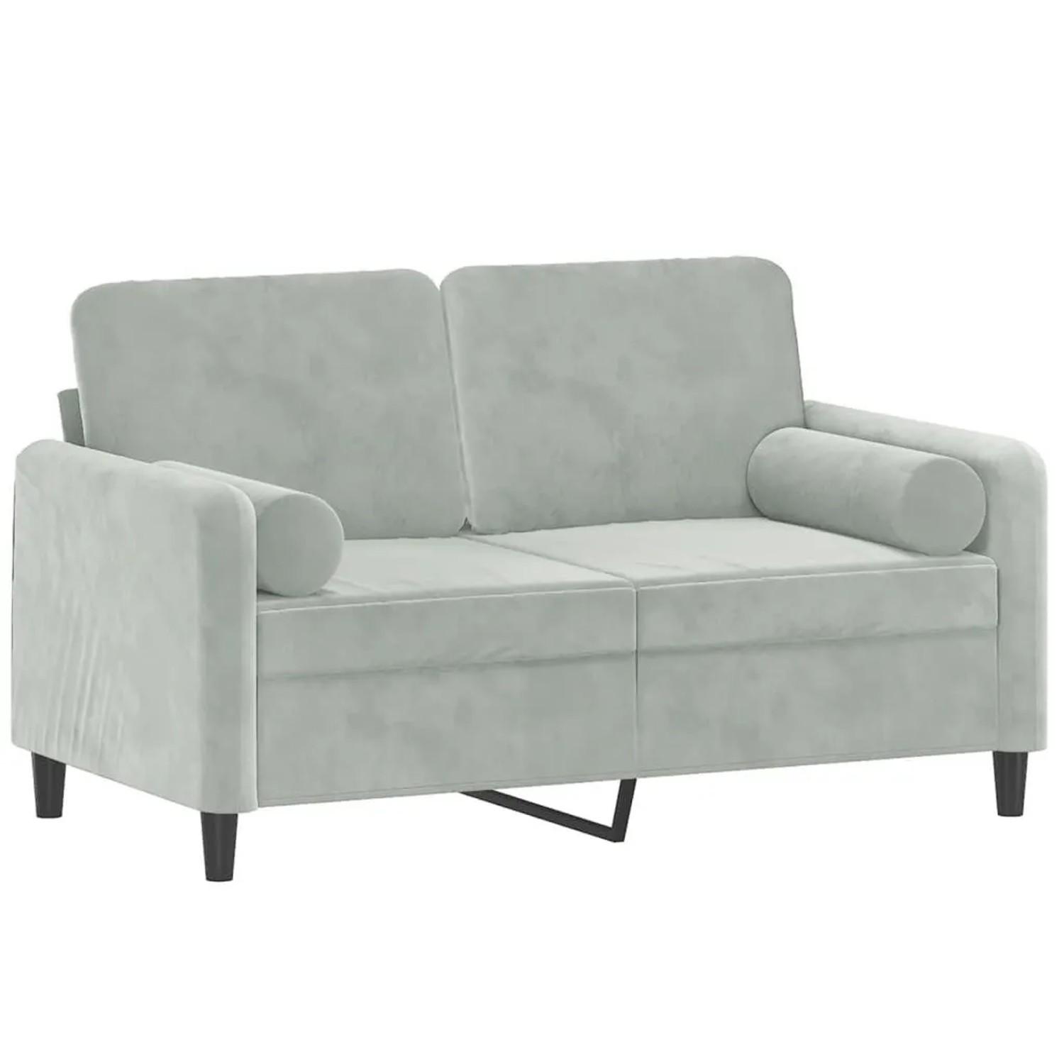 vidaXL 2-Sitzer-Sofa mit Zierkissen Hellgrau 120 cm Samt 3200871 günstig online kaufen