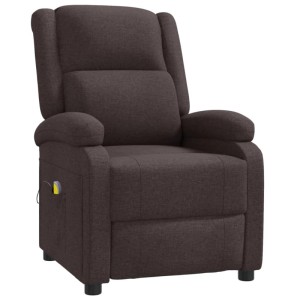 vidaXL Ohrensessel mit Massagefunktion Dunkelbraun Stoff 342431