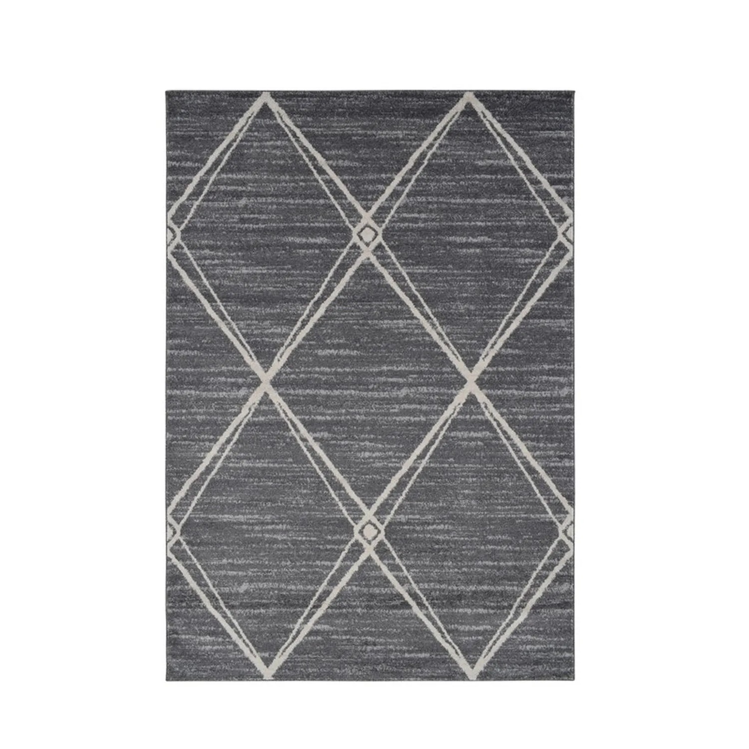 Vercai Rugs Teppich Firenze Dunkelgrau Creme 120 x 170 cm