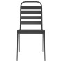 Anthrazitfarbener Gartenstuhl aus Stahl, Teil der 7-tlg. vidaXL Essgruppe.