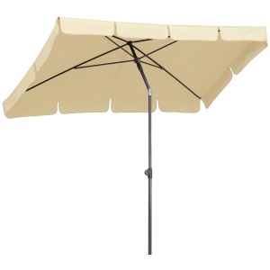 Schneider Balkonschirm Aquila, 225x120 cm, Natur, mit Knickfunktion für optimale Schattenausrichtung.