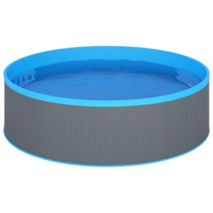vidaXL Planschbecken mit Einhängeskimmer und Pumpe 350x90 cm Grau 3070801