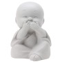 Beton Buddha Figur, 7,5 cm, "Sprich kein Übel", Deko für Wohnraum & Garten.