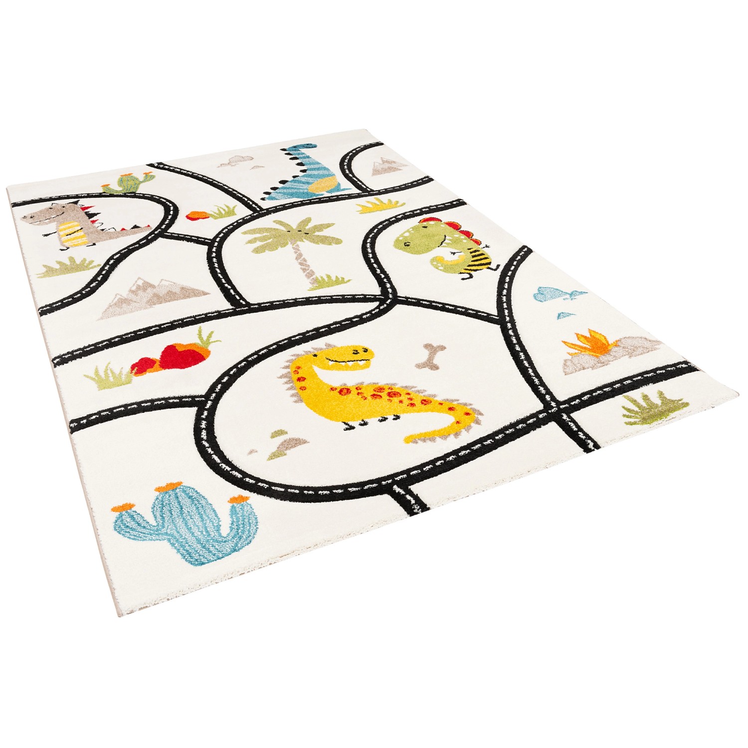 Pergamon Kinder Teppich Maui Kids Dino Straßenteppich Bunt 160x230cm günstig online kaufen