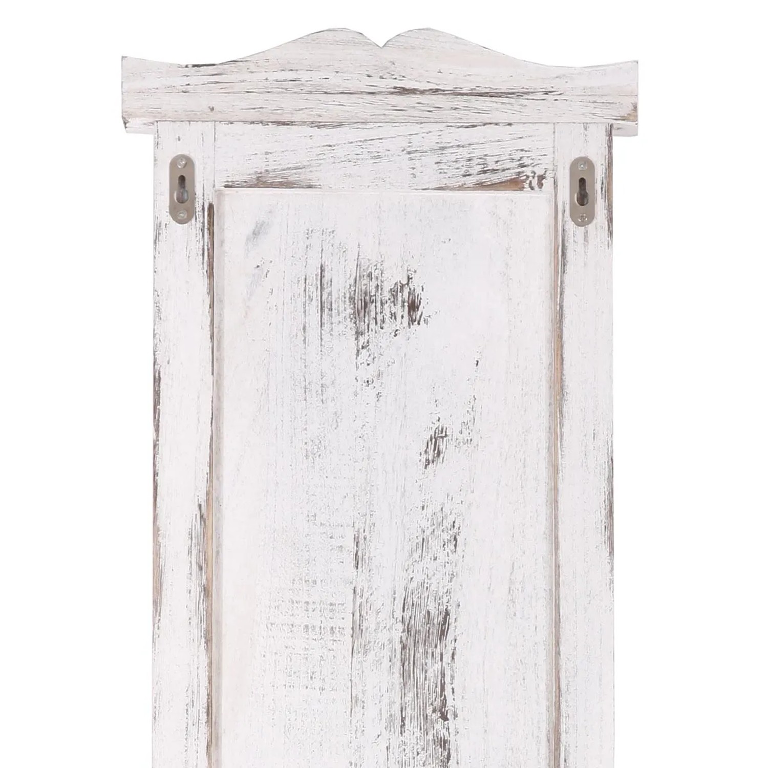 Wandgarderobe H33 2er-Set im Shabby Chic Look, weißes Holz mit Aufhängeösen.