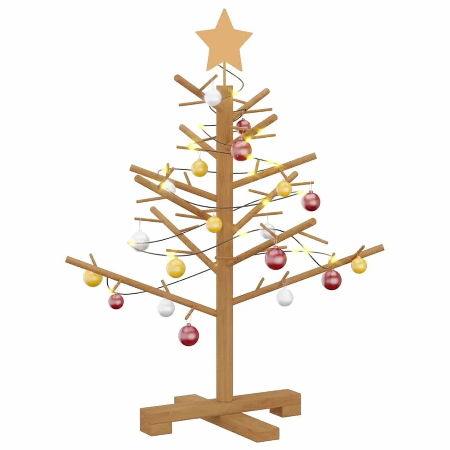 vidaXL Holz Weihnachtsbaum mit Ständer Braun 75 cm Massivholz Kiefer 42018059