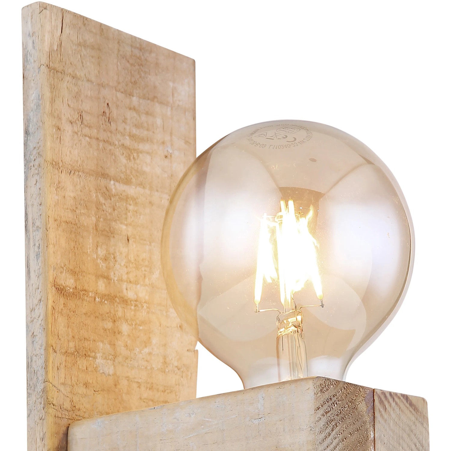 Globo Wandleuchte ADALIE mit Holz-Optik und E27 Fassung. Wandlampe für Innenräume.