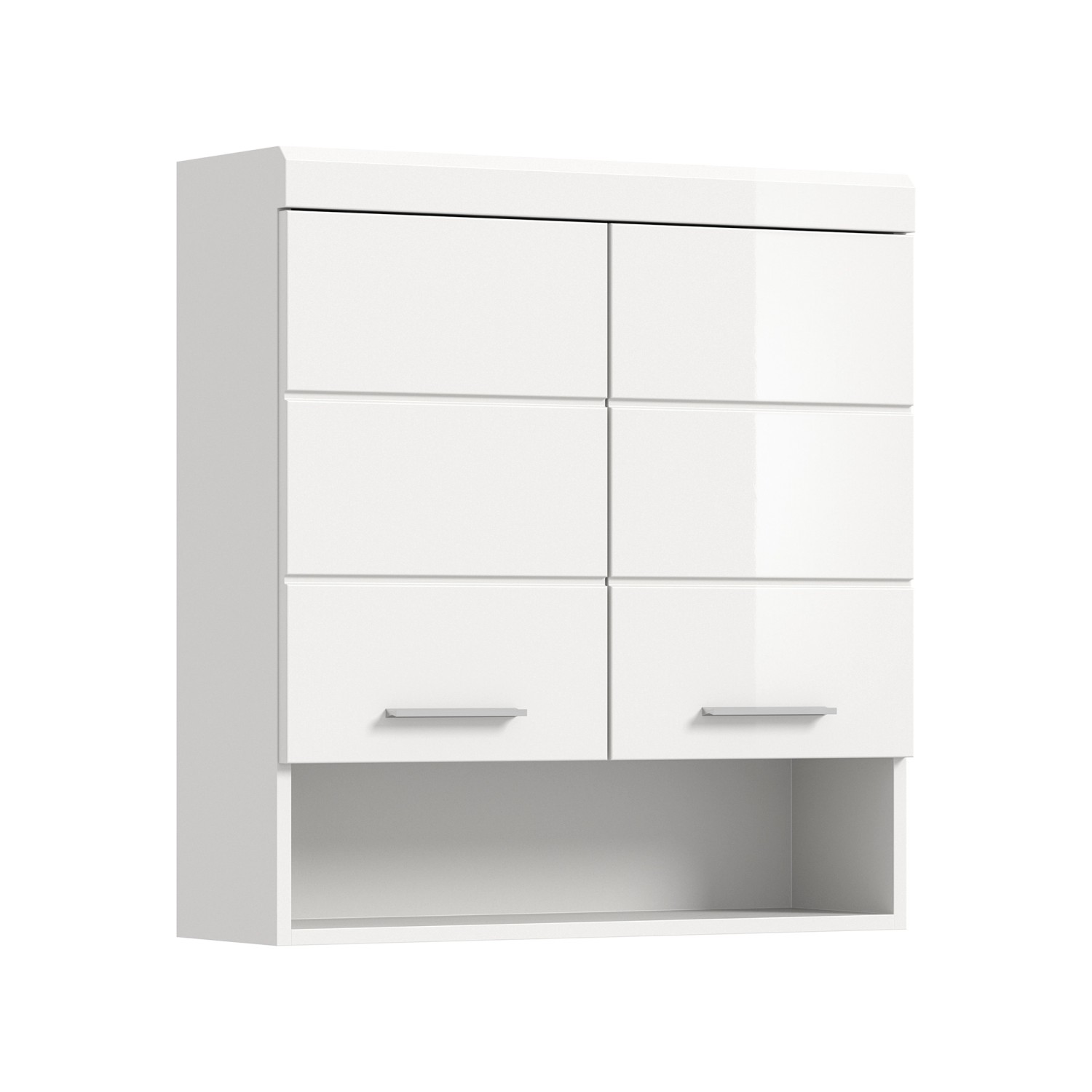 Hängeschrank 74 cm x 79 cm x 24 cm Front Weiß Hochglanz FSC®