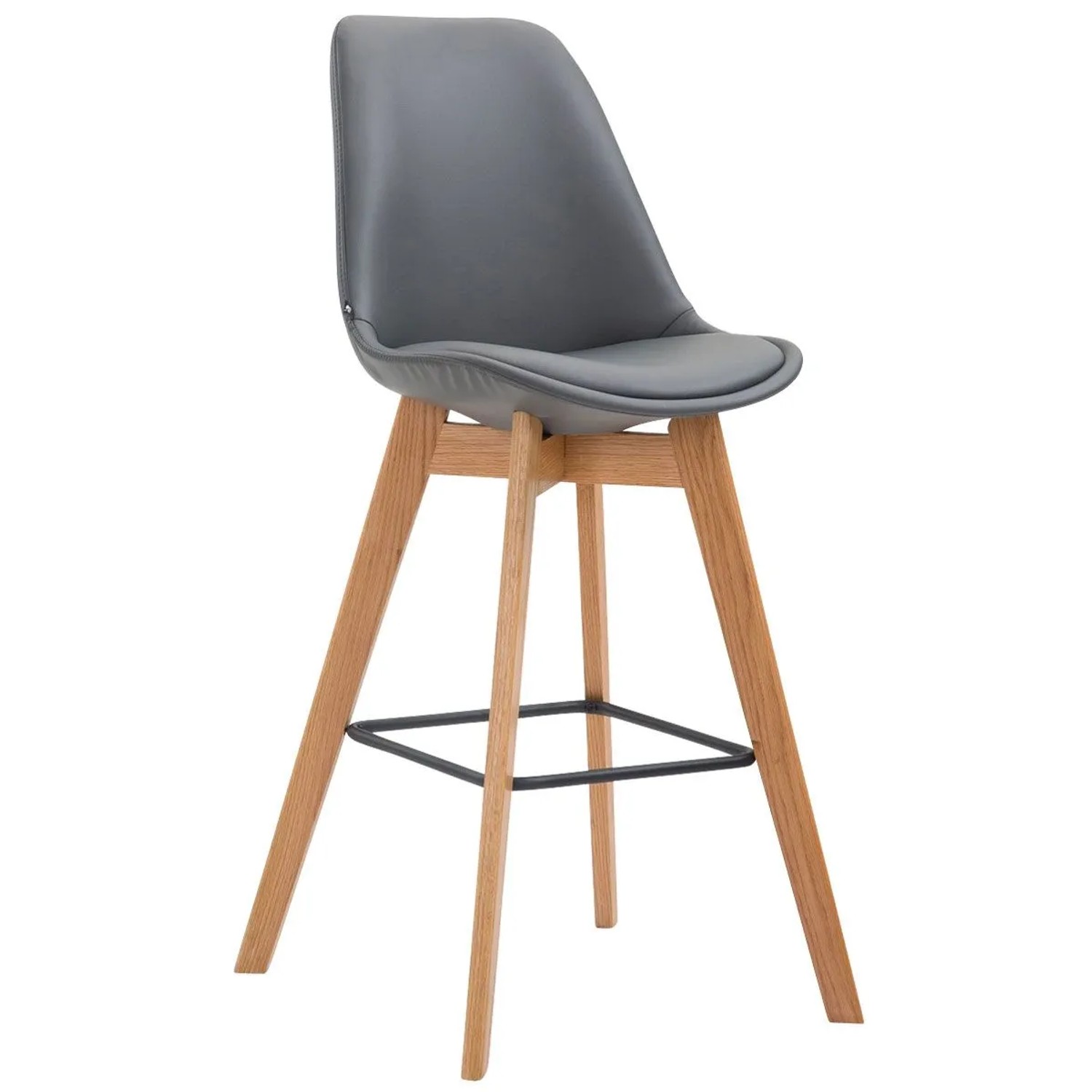 DELUKE Barhocker GIKAR Kunstleder Grau 48x56x112cm Barstuhl Mit Lehne Tresenhocker Tresenstuhl