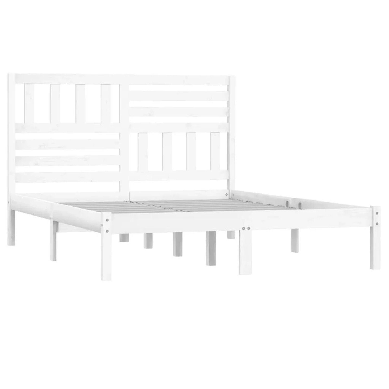 vidaXL Massivholzbett ohne Matratze Weiß 150x200 cm Kiefernholz 3101029 günstig online kaufen