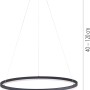 Anthrazitfarbene LED-Pendelleuchte Titus, Ø 80 cm, stufenlos dimmbar, modernes Design für Wohnräume.